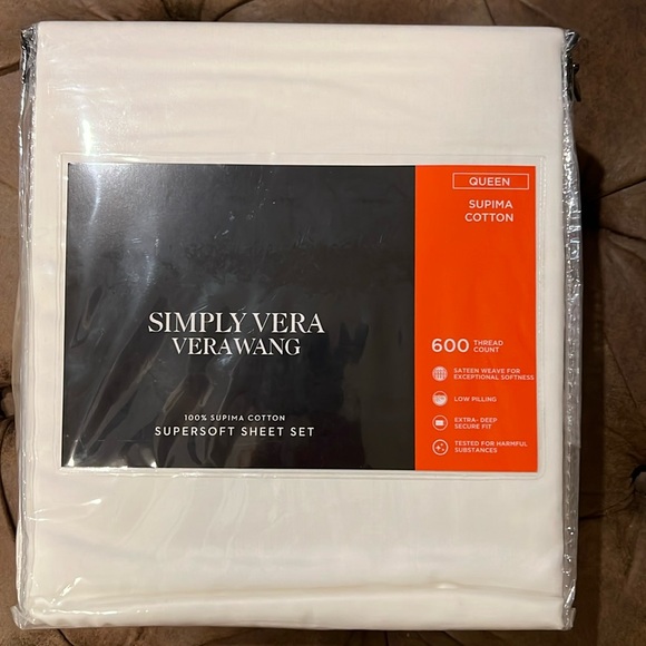Simply Vera Vera Wang Queen flat sheet ONLY - Picture 1 of 3